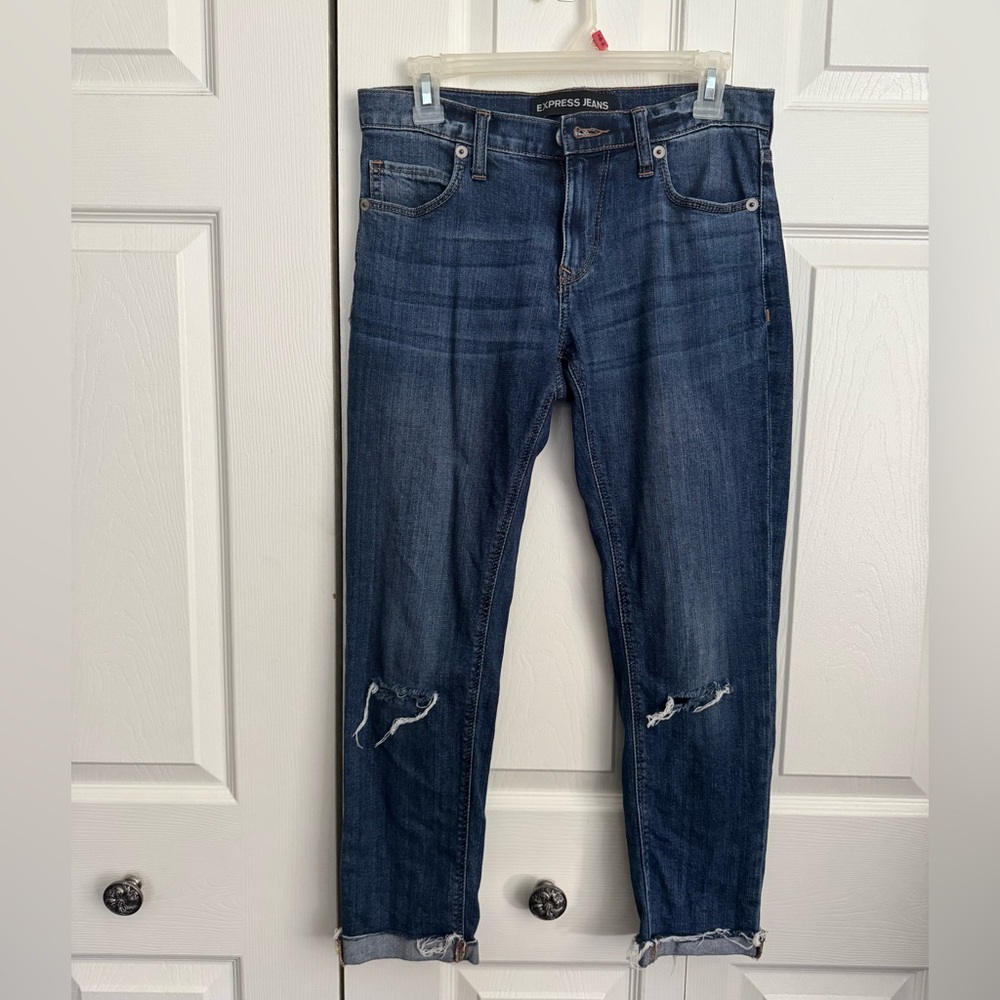 Express Blue Denim Girlfriend Jeans